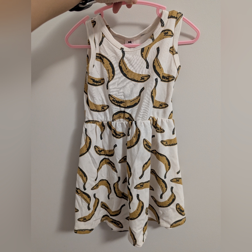 Little And Lively Banana Print Sleeveless Dress